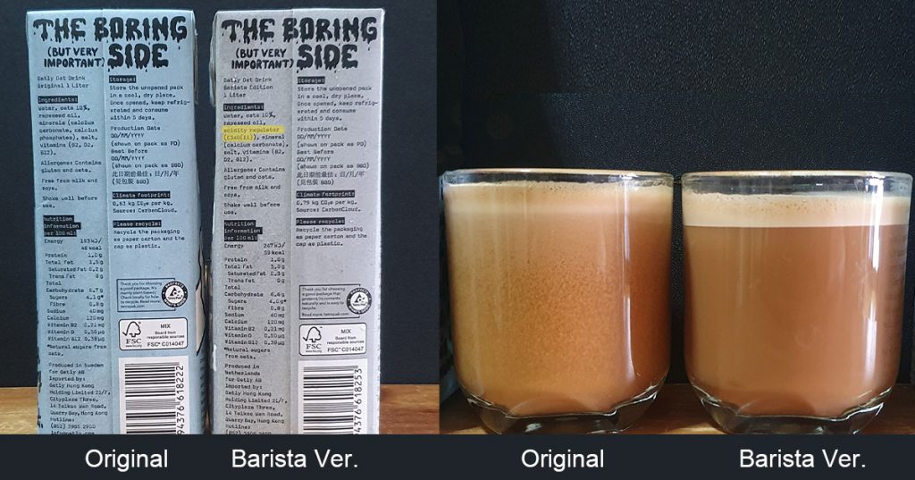 oatly original vs oatly barista version